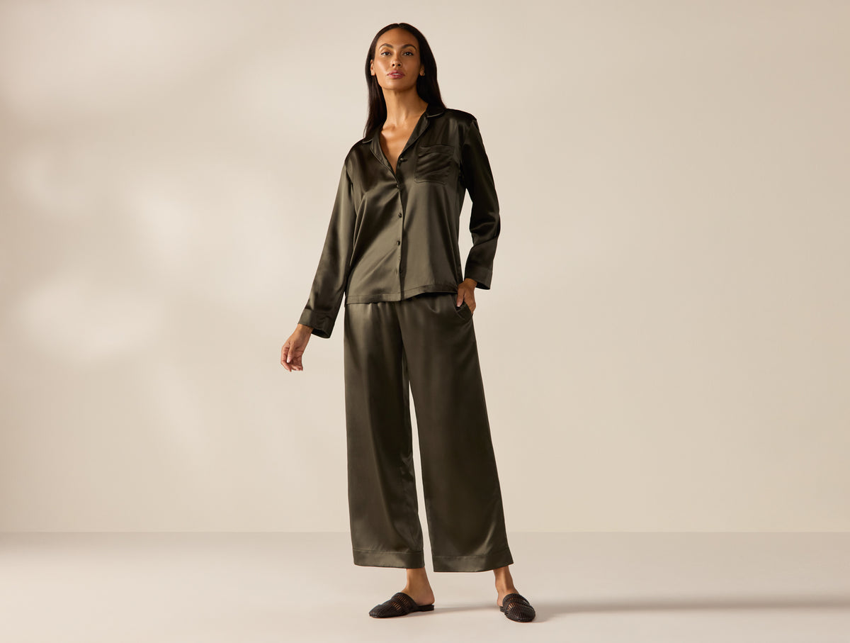 Selene Organic Silk Long Sleeve Pajama Set