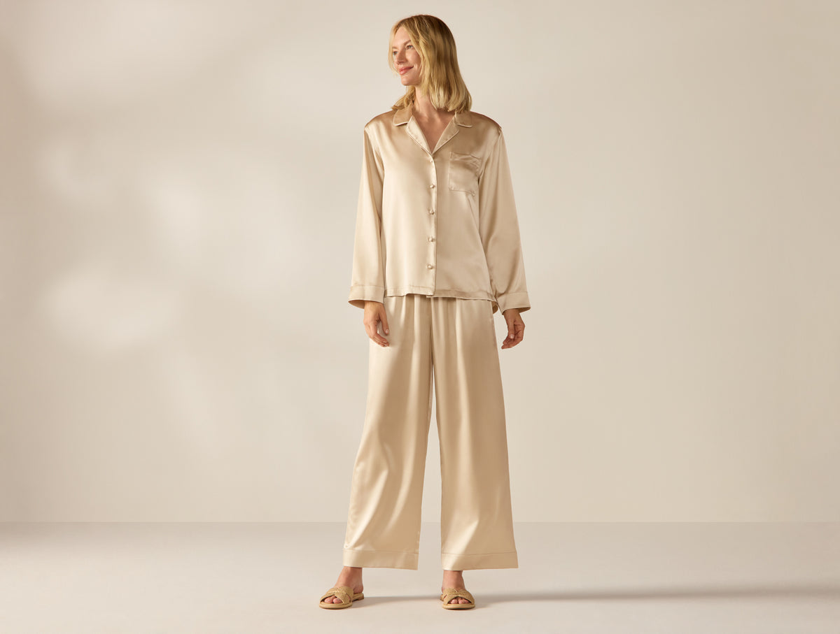 Selene Organic Silk Long Sleeve Pajama Set