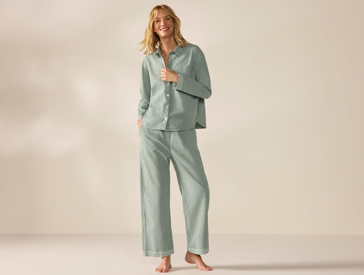 Women's Cloud Brushed Organic Flannel Long Sleeve Pajama Set