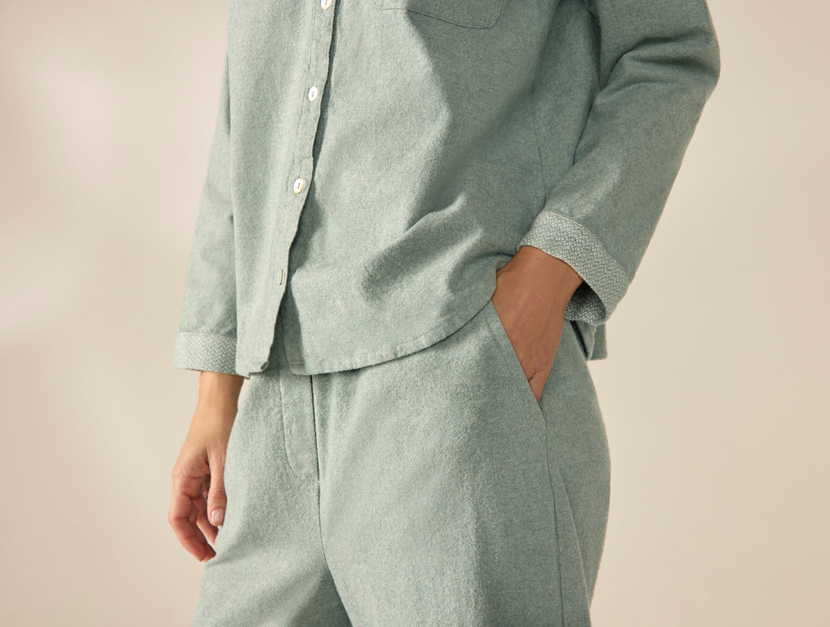 Women's Cloud Brushed Organic Flannel Long Sleeve Pajama Set
