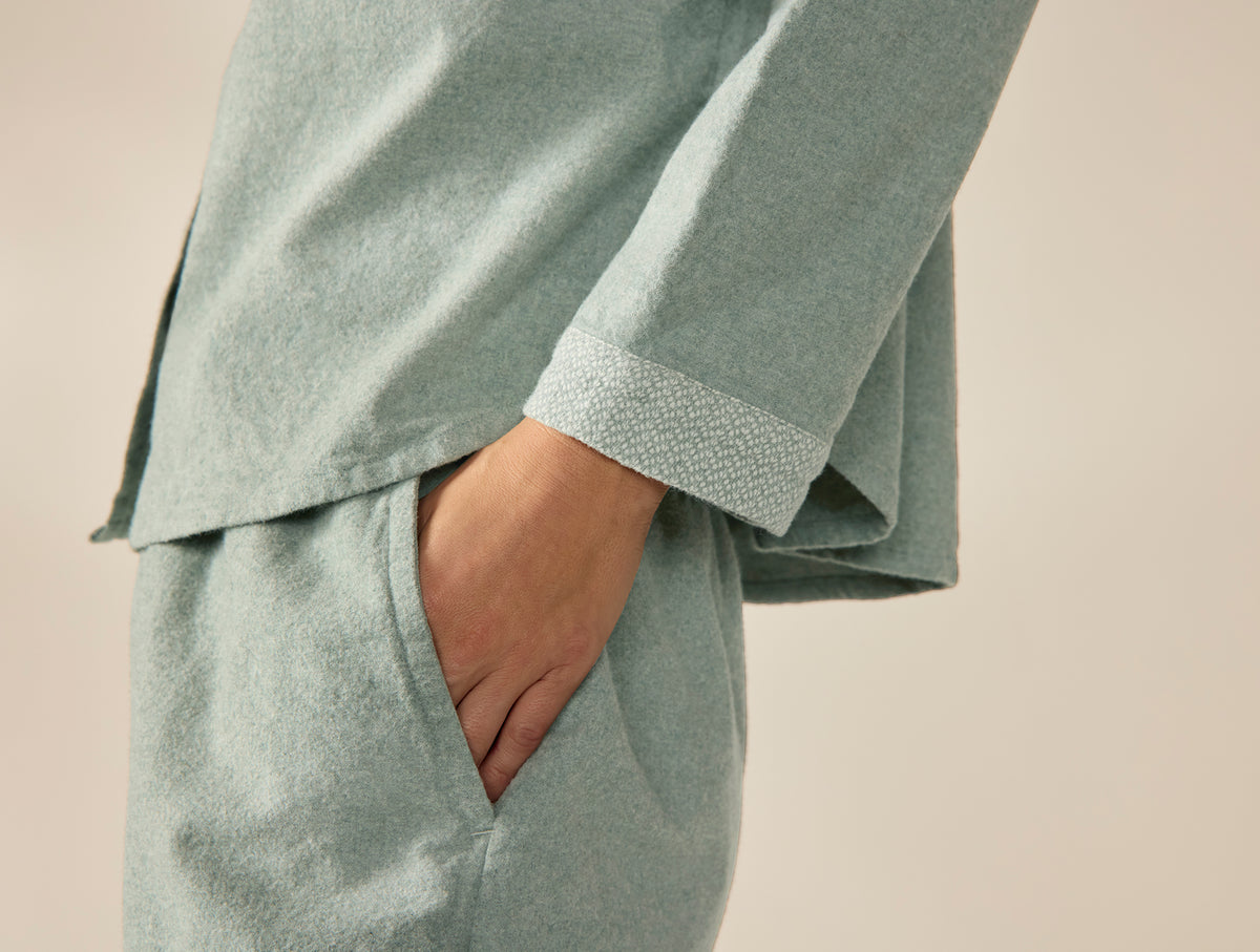 Women's Cloud Brushed Organic Flannel Long Sleeve Pajama Set