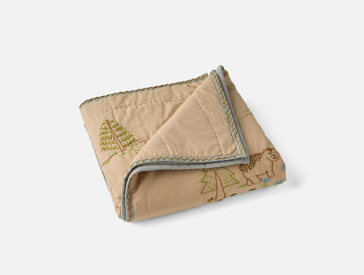 Woodland Organic Embroidered Toddler Quilt