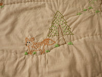 Woodland Organic Embroidered Toddler Quilt