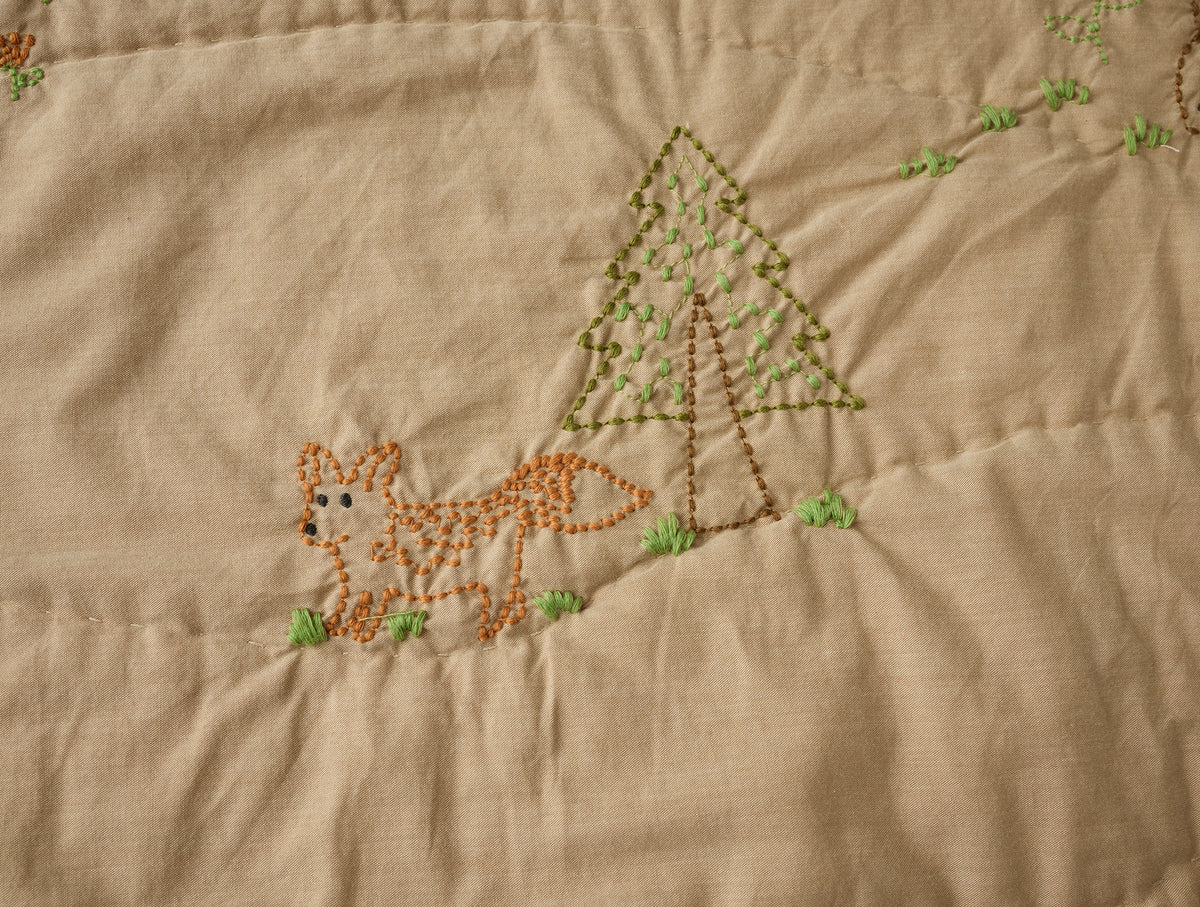 Woodland Organic Embroidered Toddler Quilt