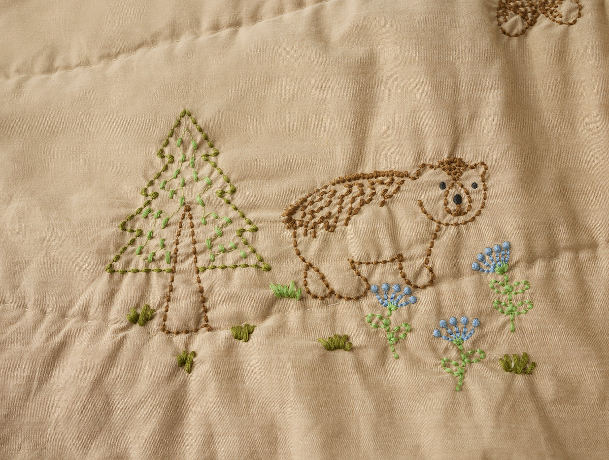 Woodland Organic Embroidered Toddler Quilt