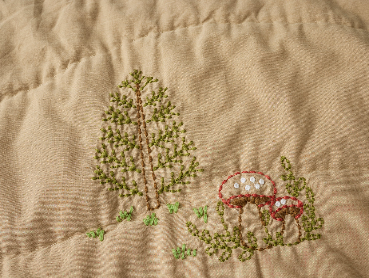 Woodland Organic Embroidered Toddler Quilt
