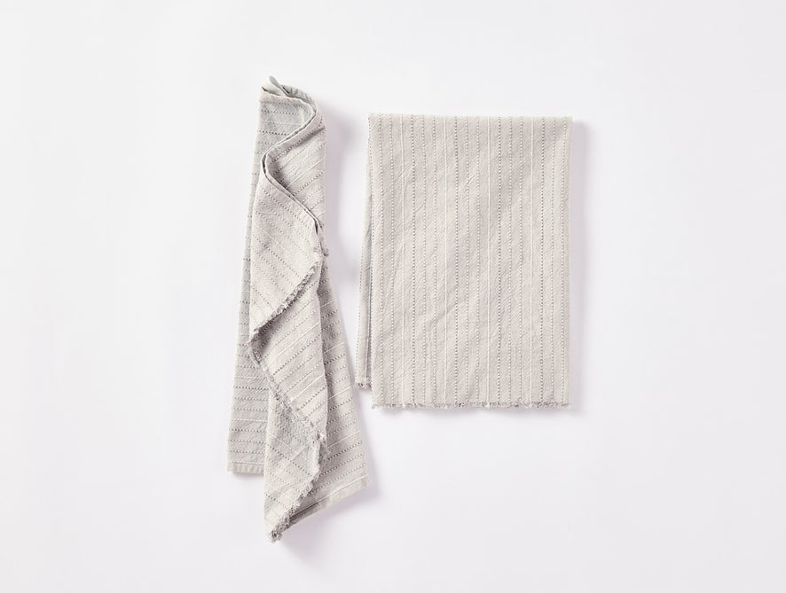 Fringe Stripe Organic Hand Towel, Set Of 2
