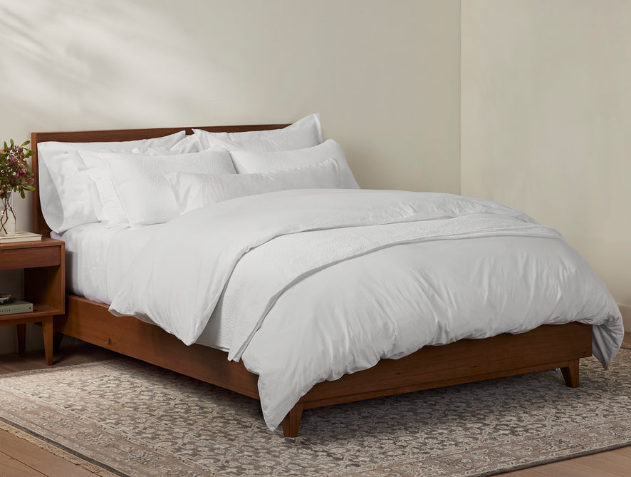 Heritage Organic Percale Duvet Cover | Alpine White