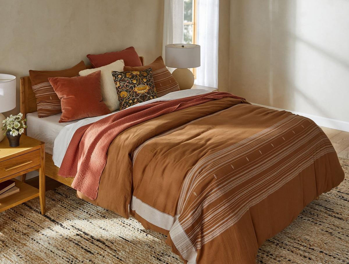 Coyuchi + Rejuvenation Inyo Organic Dobby Duvet Cover - Renewed
