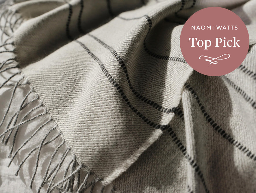Lima Reversible Alpaca Throw | Ivory/Gray