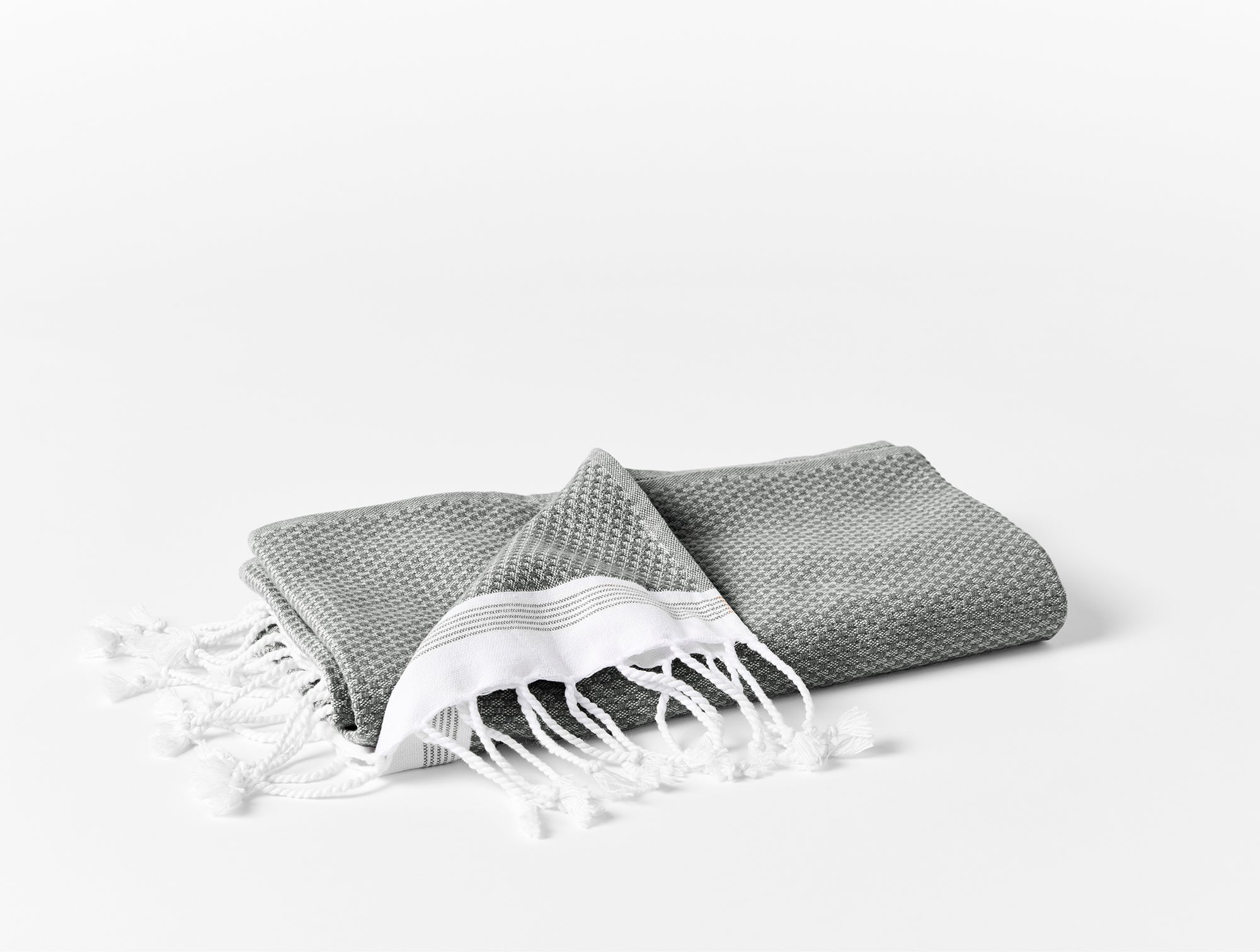 Dark Grey Stripe Linen Hand Towels (Set of 2)