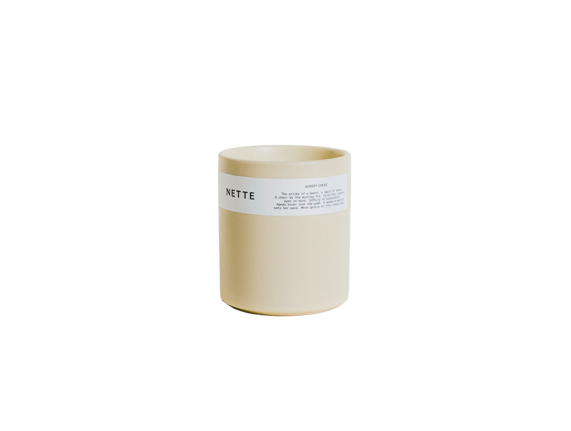 Nette Sunday Chess Ceramic Candle 11 oz. - Coyuchi 
