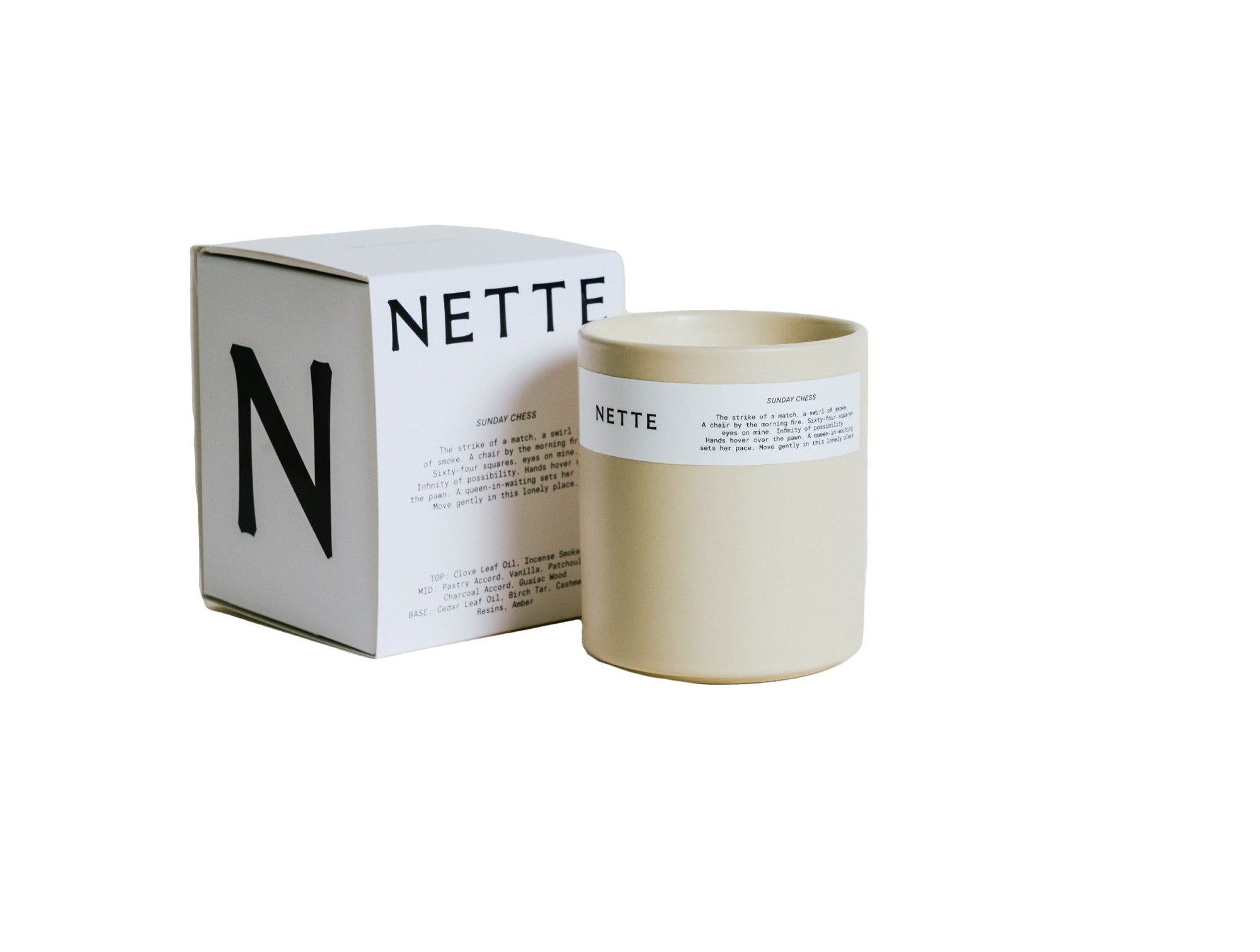 Nette Sunday Chess Ceramic Candle 11 oz. - Coyuchi 