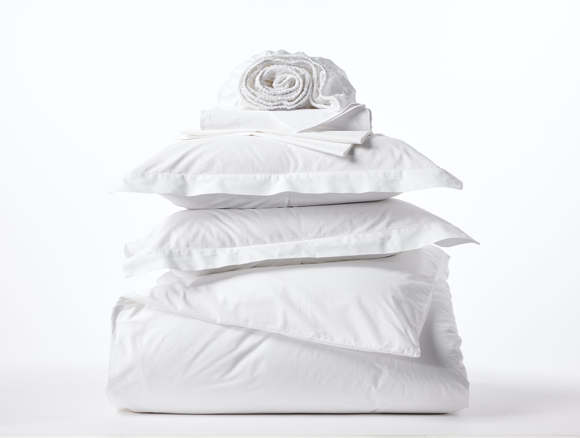 300 Thread Count Organic Percale Bedding Set in King | Alpine White