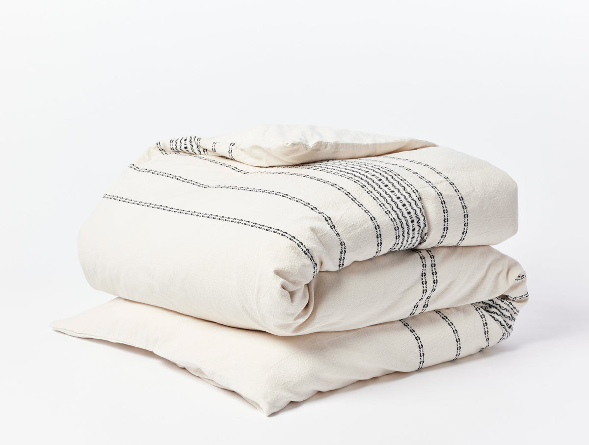 Rippled Stripe Organic Duvet Cover - Renewed