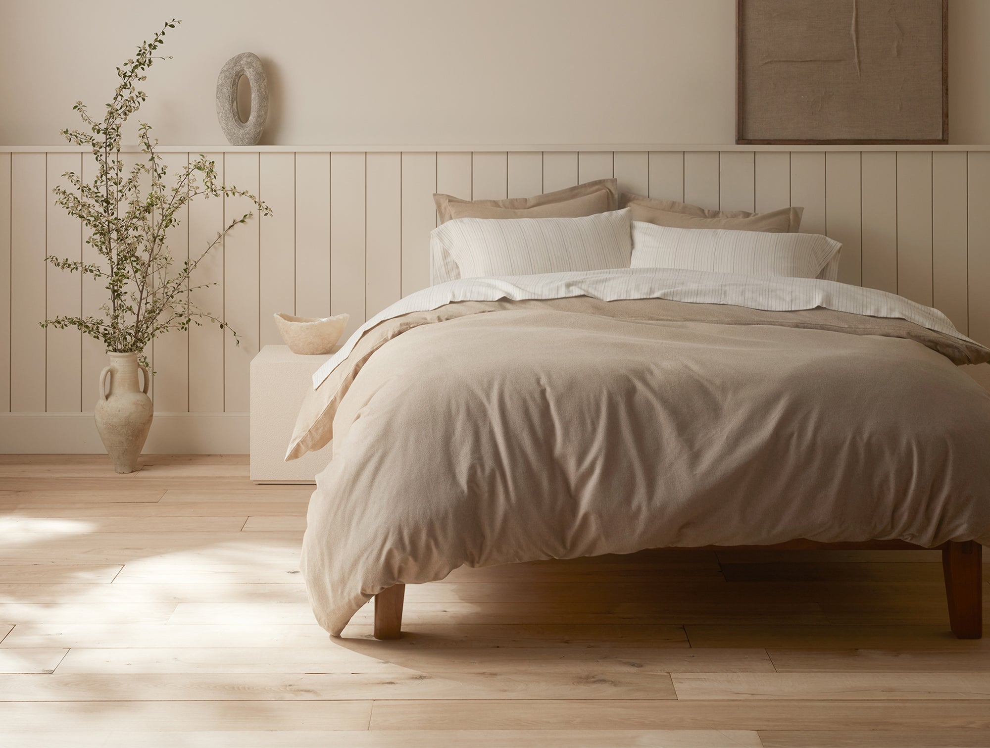 Cloud Brushed™ Organic Flannel Minimalist Set in Queen 
