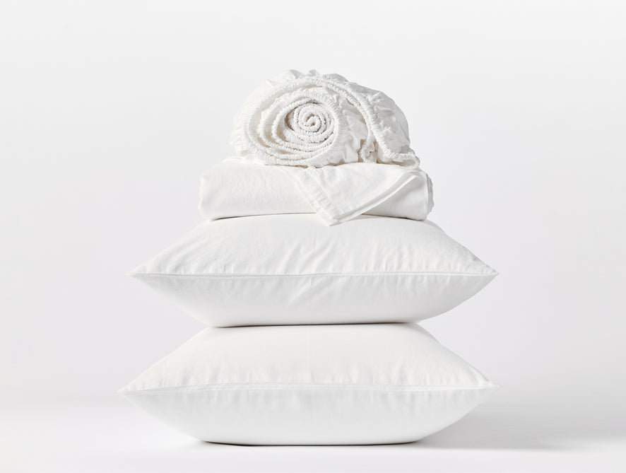 Climate Beneficial™ Cotton Soft Washed Sheets | Alpine White 