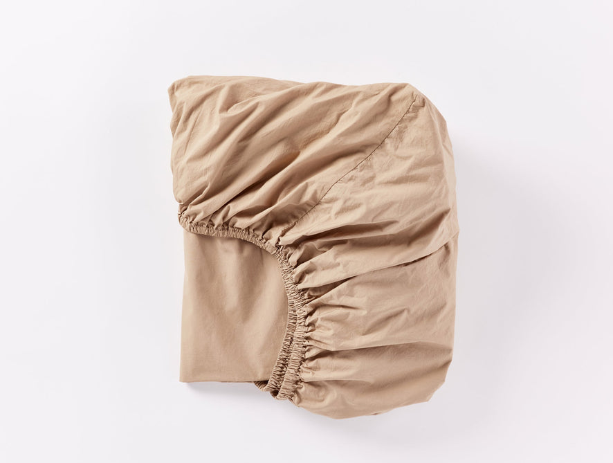 300 Thread Count Organic Percale Fitted Sheets | Fawn