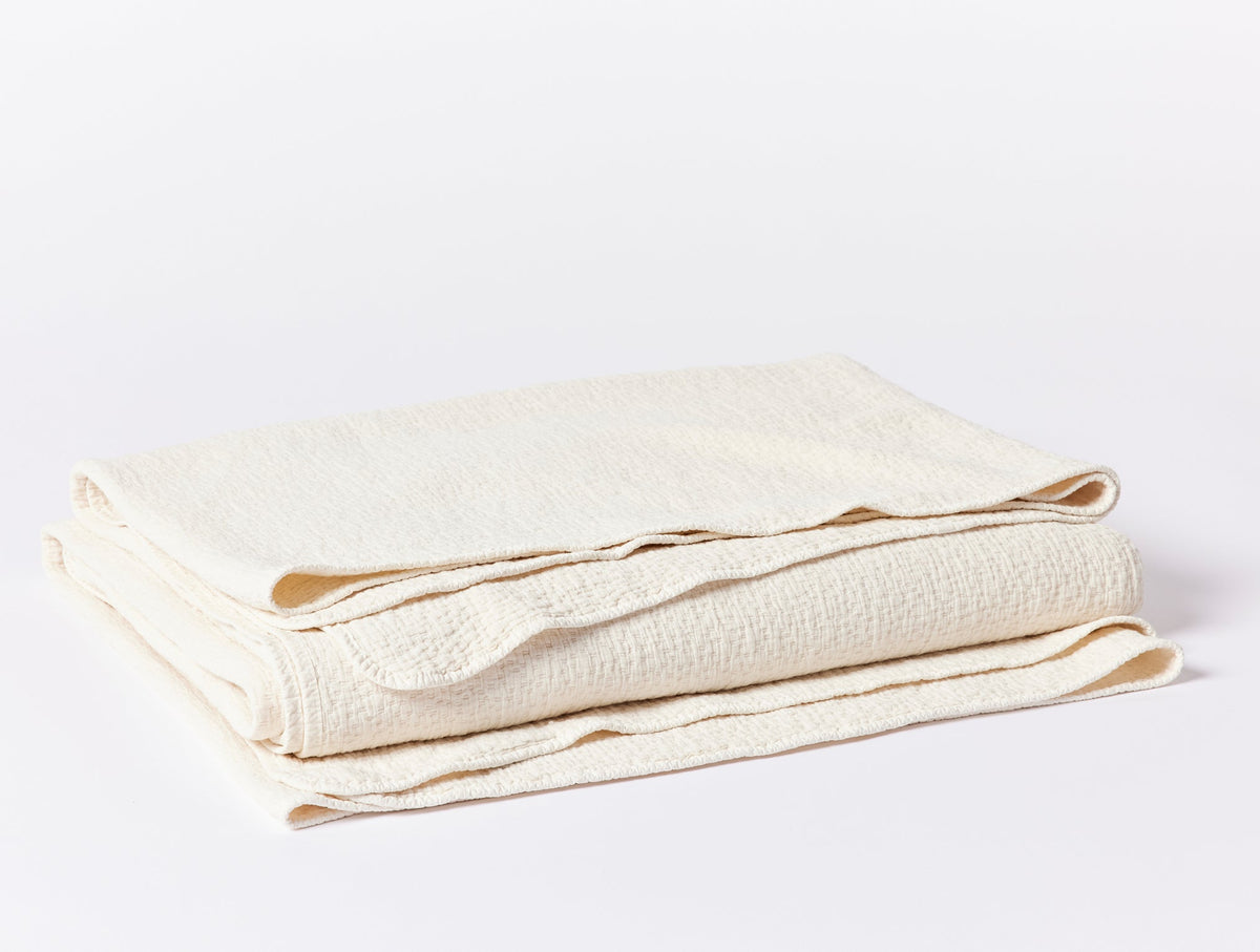 Cascade Organic Matelasse Coverlet - Renewed