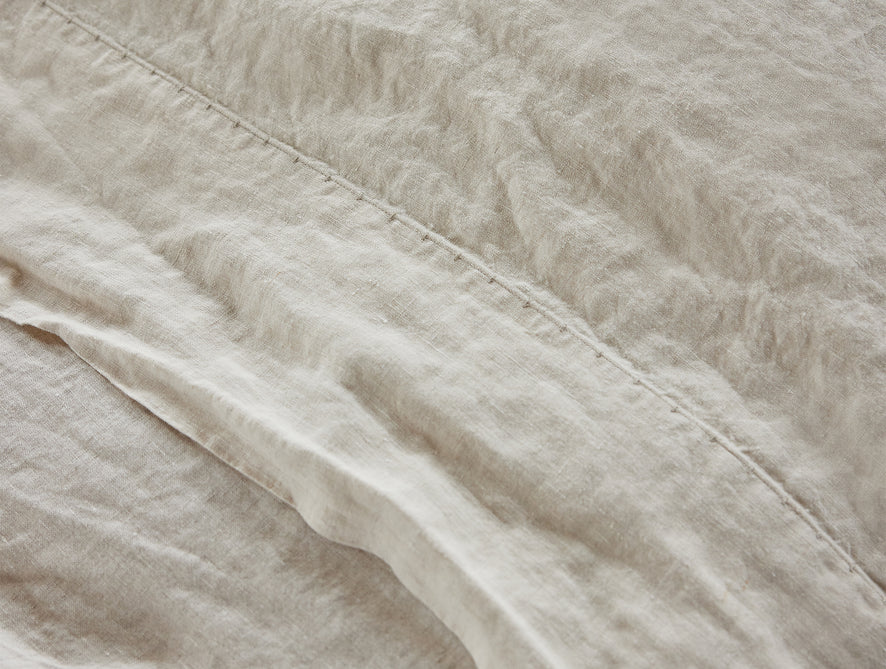 Organic Relaxed Linen Sheets | Natural Chambray