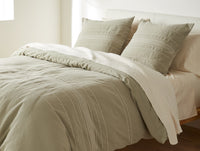 Rippled Stripe Organic Duvet Cover 