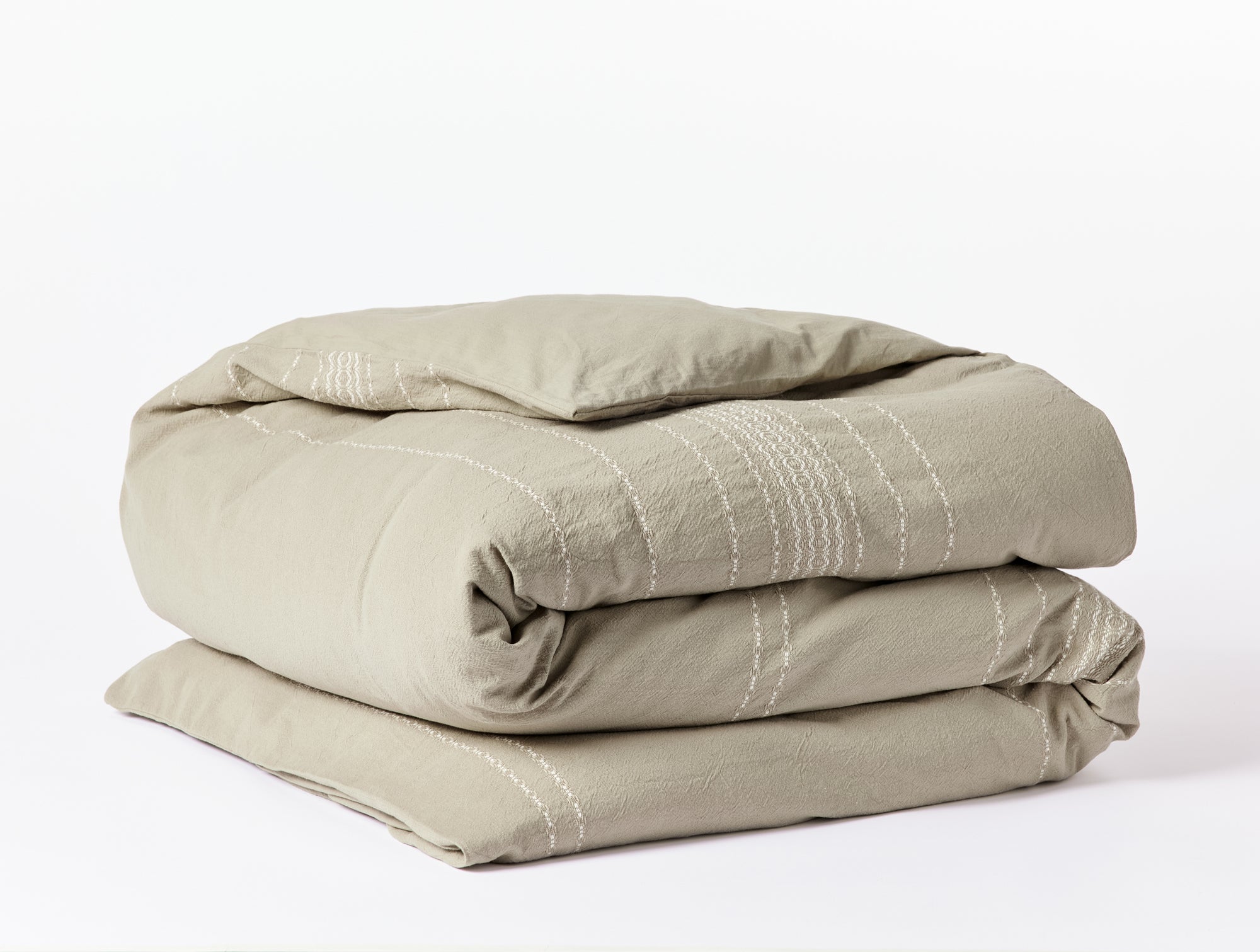 Rippled Stripe Organic Duvet Cover 
