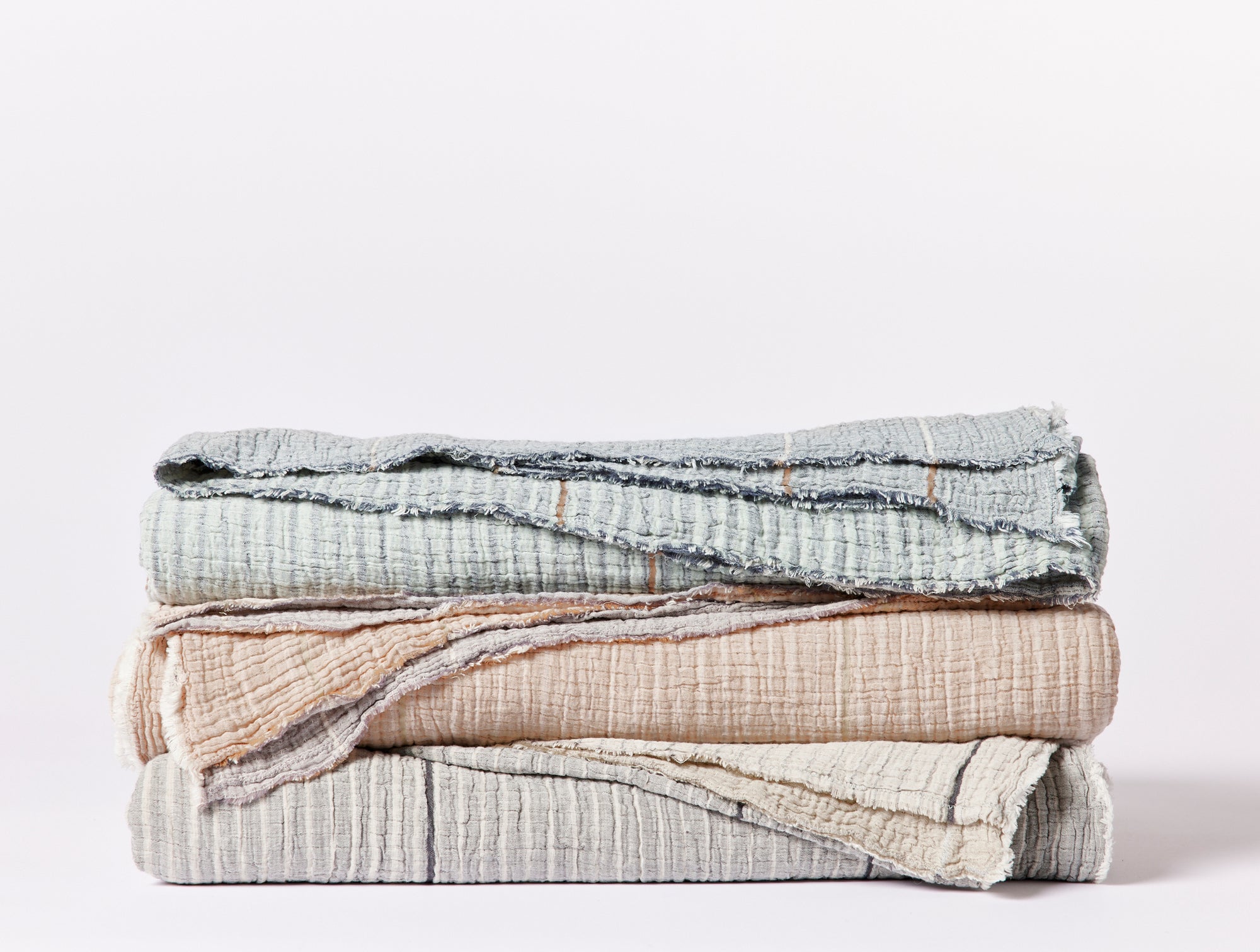 Coyuchi Striped Waffle Organic Kitchen Towels in Warms