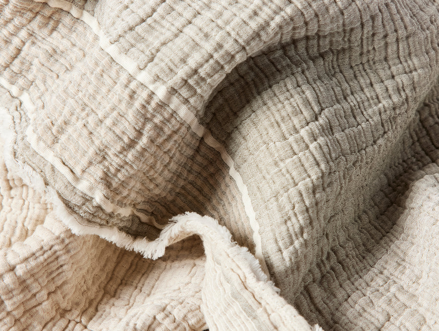 Topanga Organic Matelasse Striped Throw