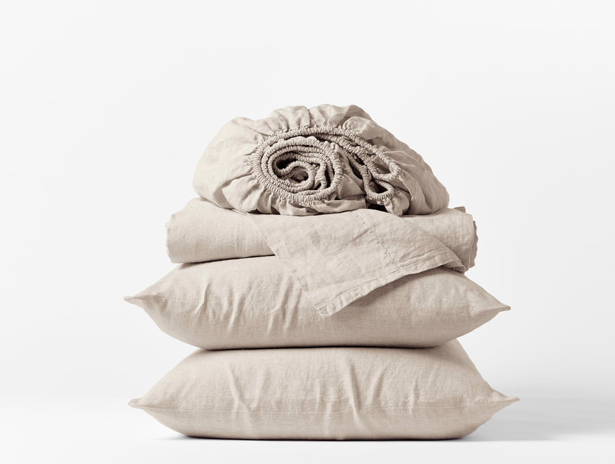 Organic Relaxed Linen Sheet Sets | Natural Chambray
