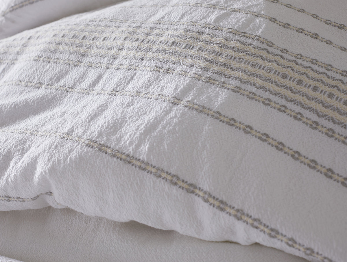 Rippled Stripe Organic Duvet Cover - Renewed