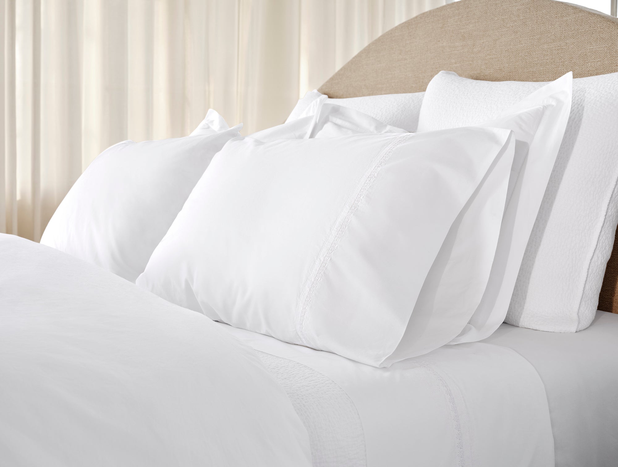 Floret Embroidered Organic Pillowcases - Coyuchi 