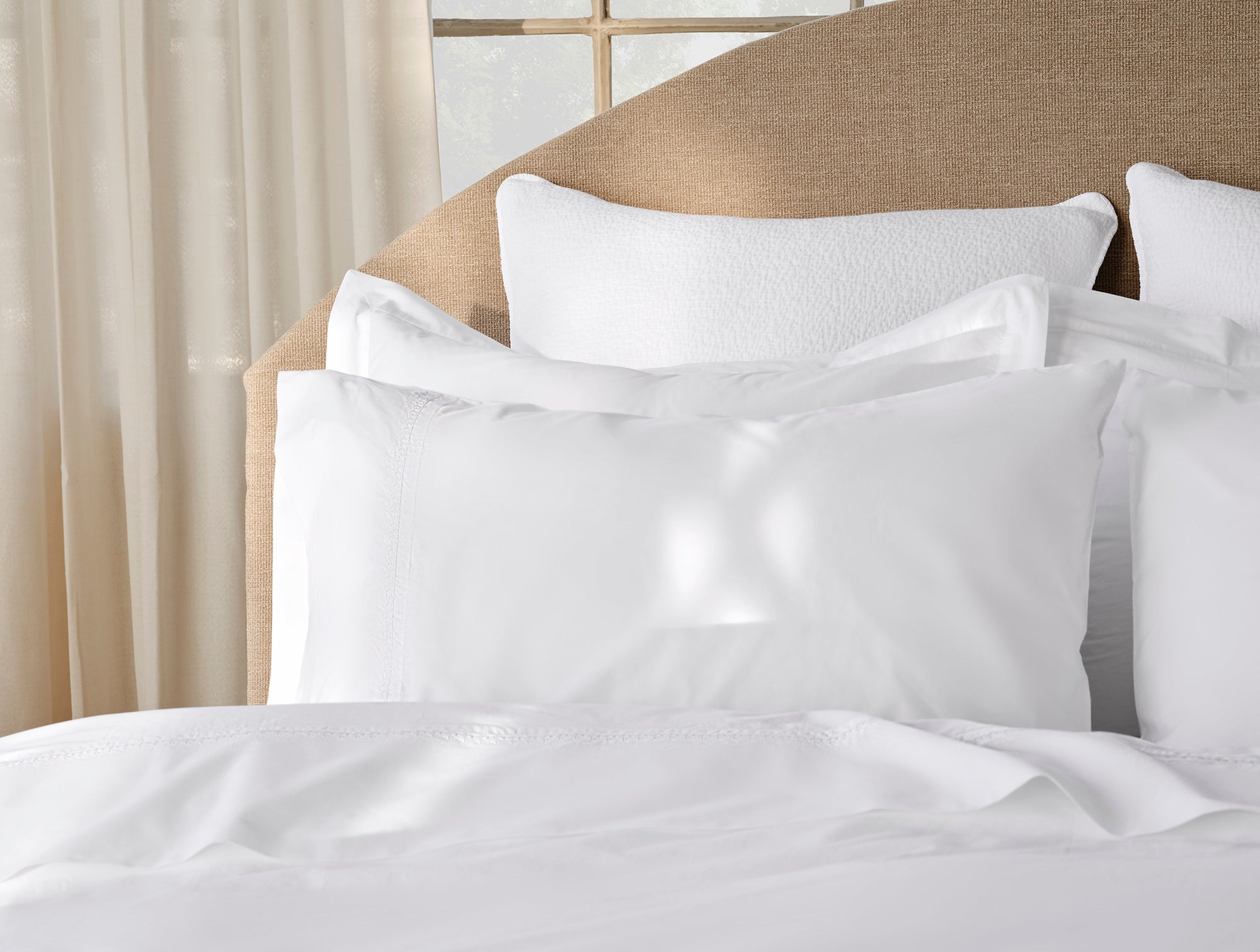 Floret Embroidered Organic Pillowcases - Coyuchi 