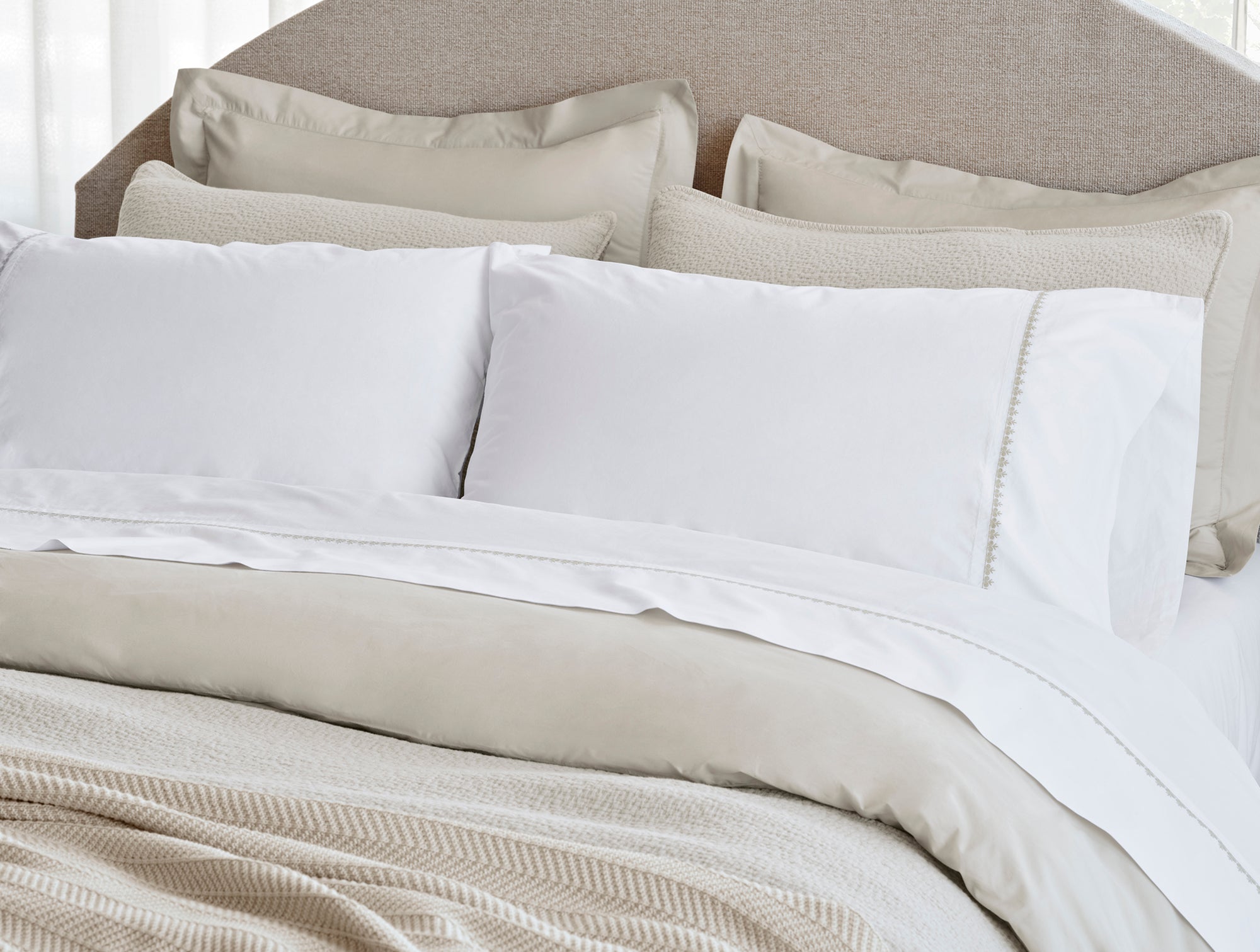 Floret Embroidered Organic Pillowcases - Coyuchi 
