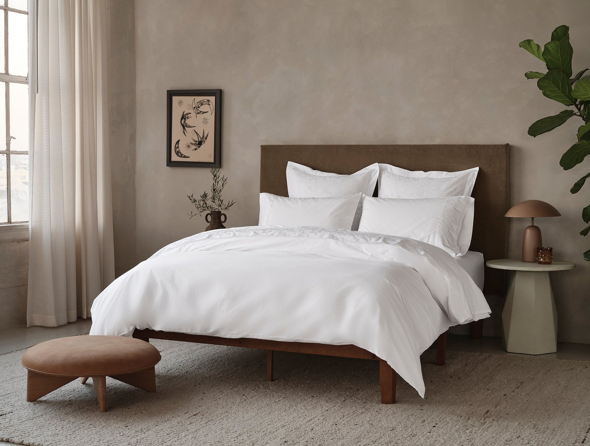 Heritage Organic Percale Jacquard Border Minimalist Sheet Bundle