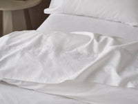 Heritage Organic Jacquard Border Flat Sheet - Coyuchi 