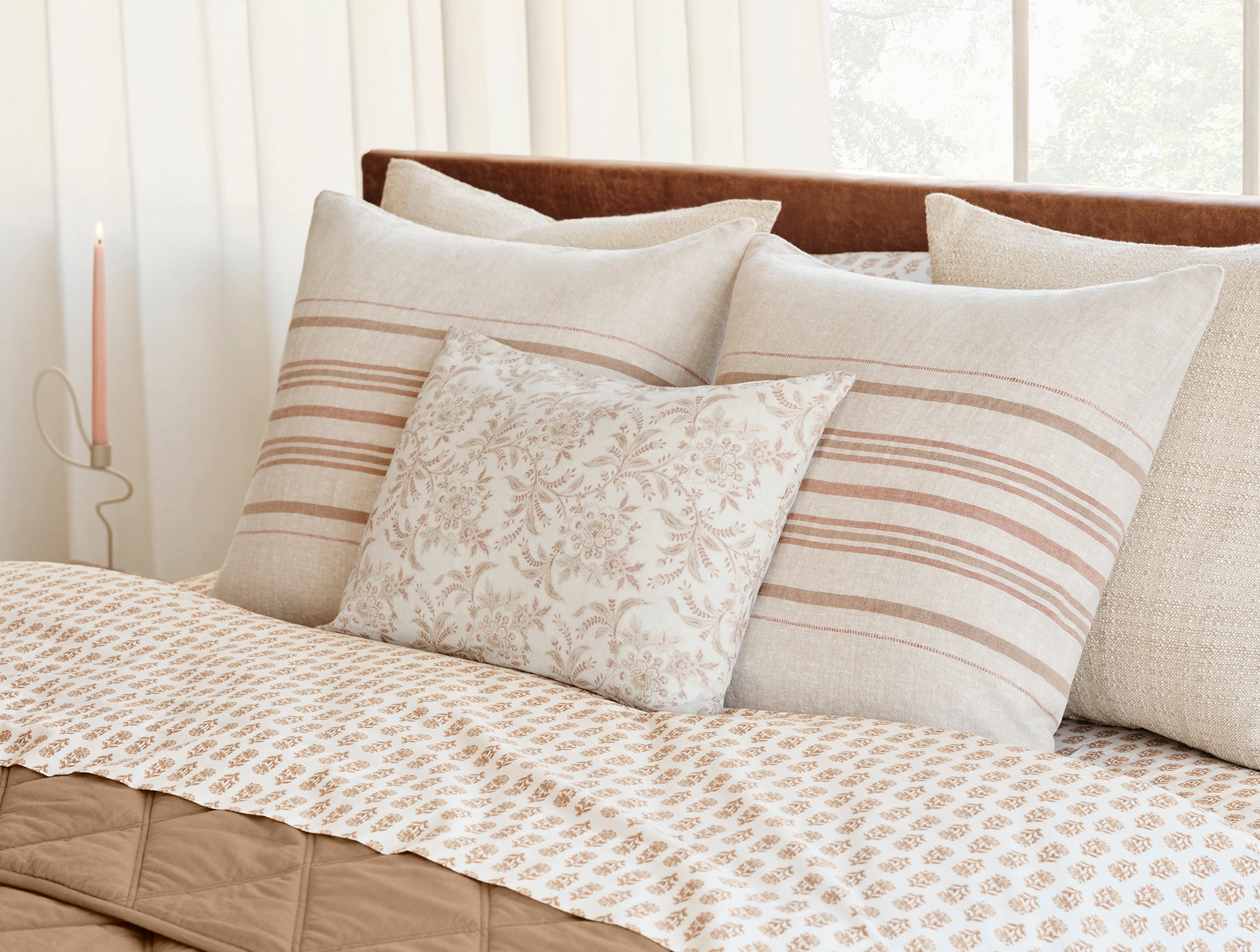 Marguerite Organic Print Decorative Pillow Cover - Coyuchi 