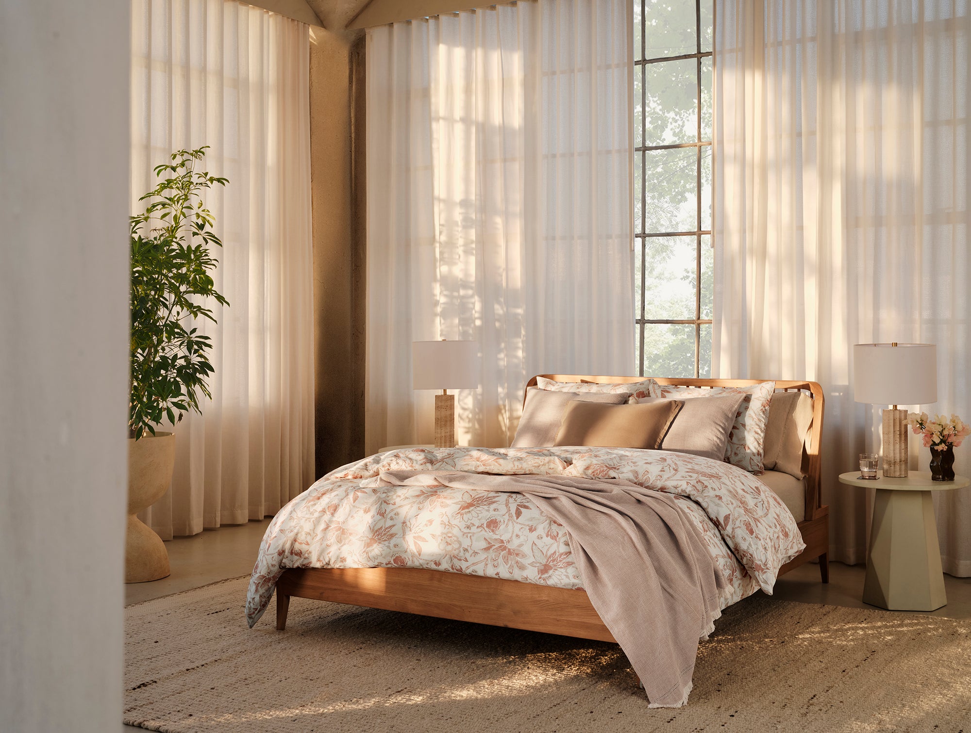 Sea Bloom Print Duvet Cover - Coyuchi 