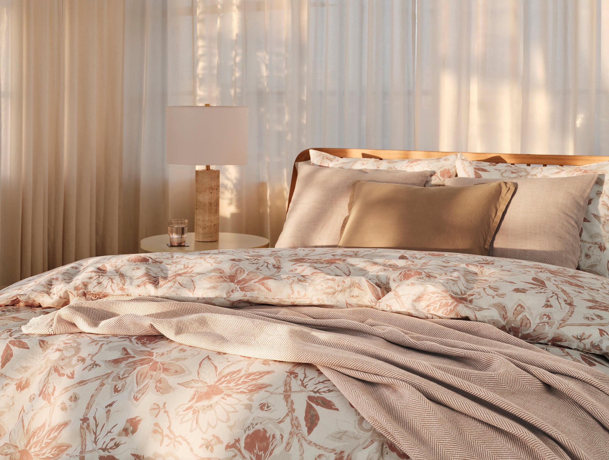 Sea Bloom Print Duvet Cover - Coyuchi 