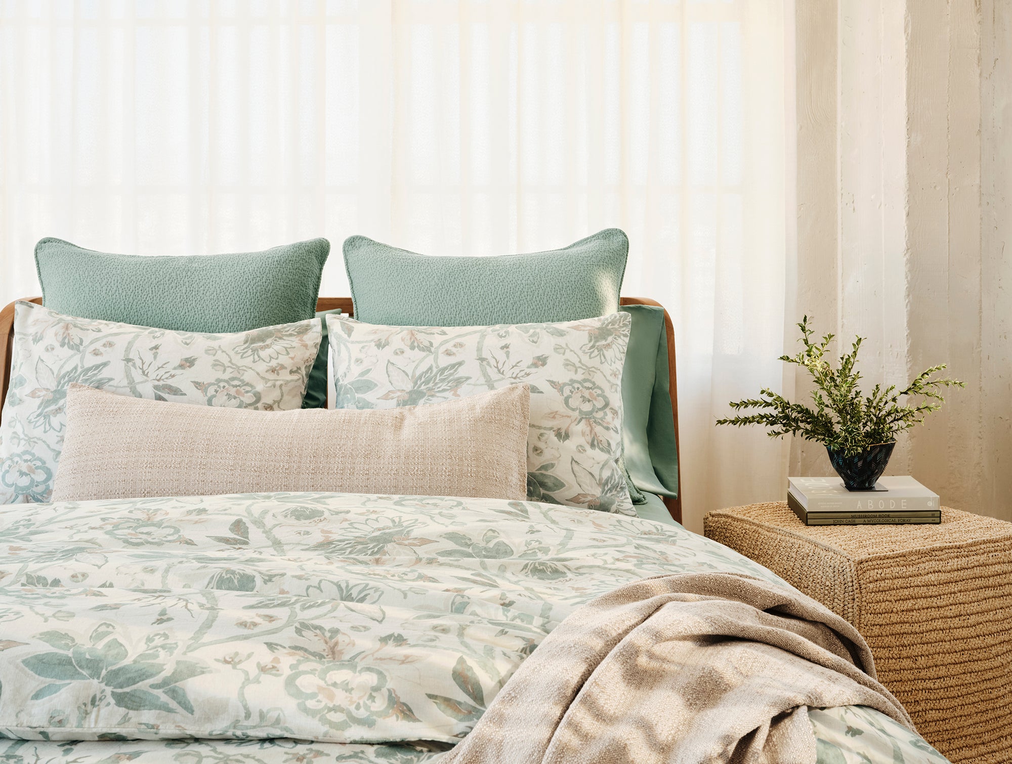 Sea Bloom Print Duvet Cover - Coyuchi 