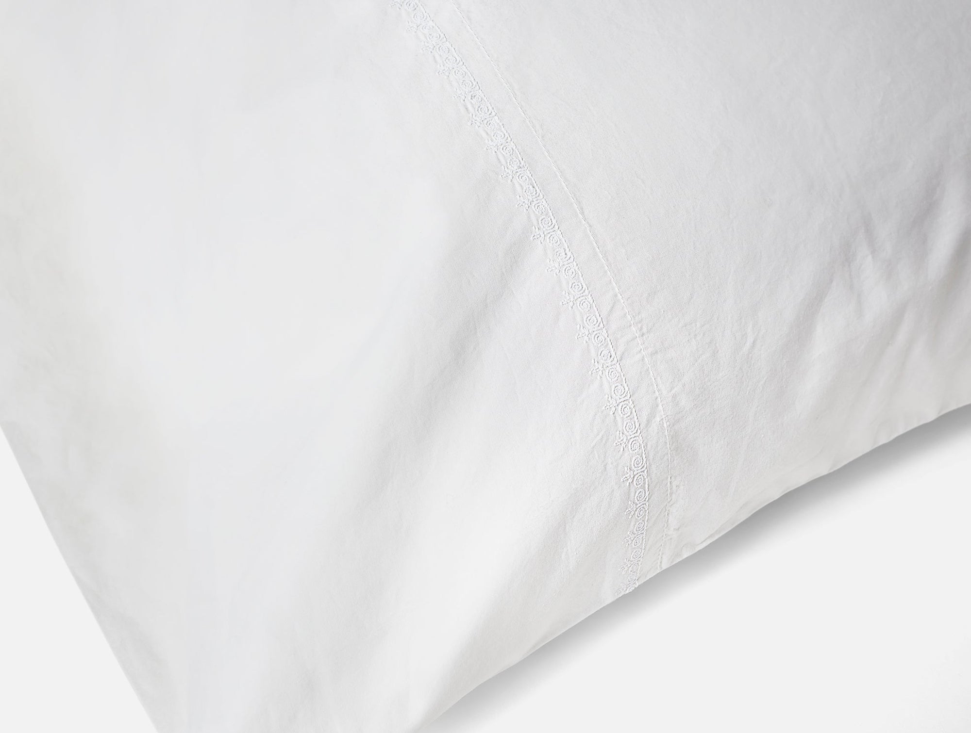 Floret Embroidered Organic Pillowcases - Coyuchi 
