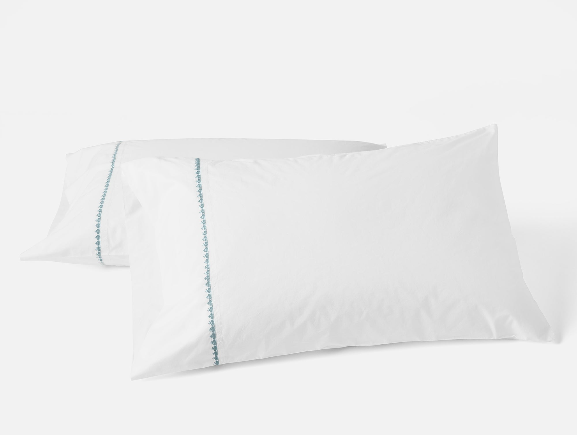 Floret Embroidered Organic Pillowcases - Coyuchi 