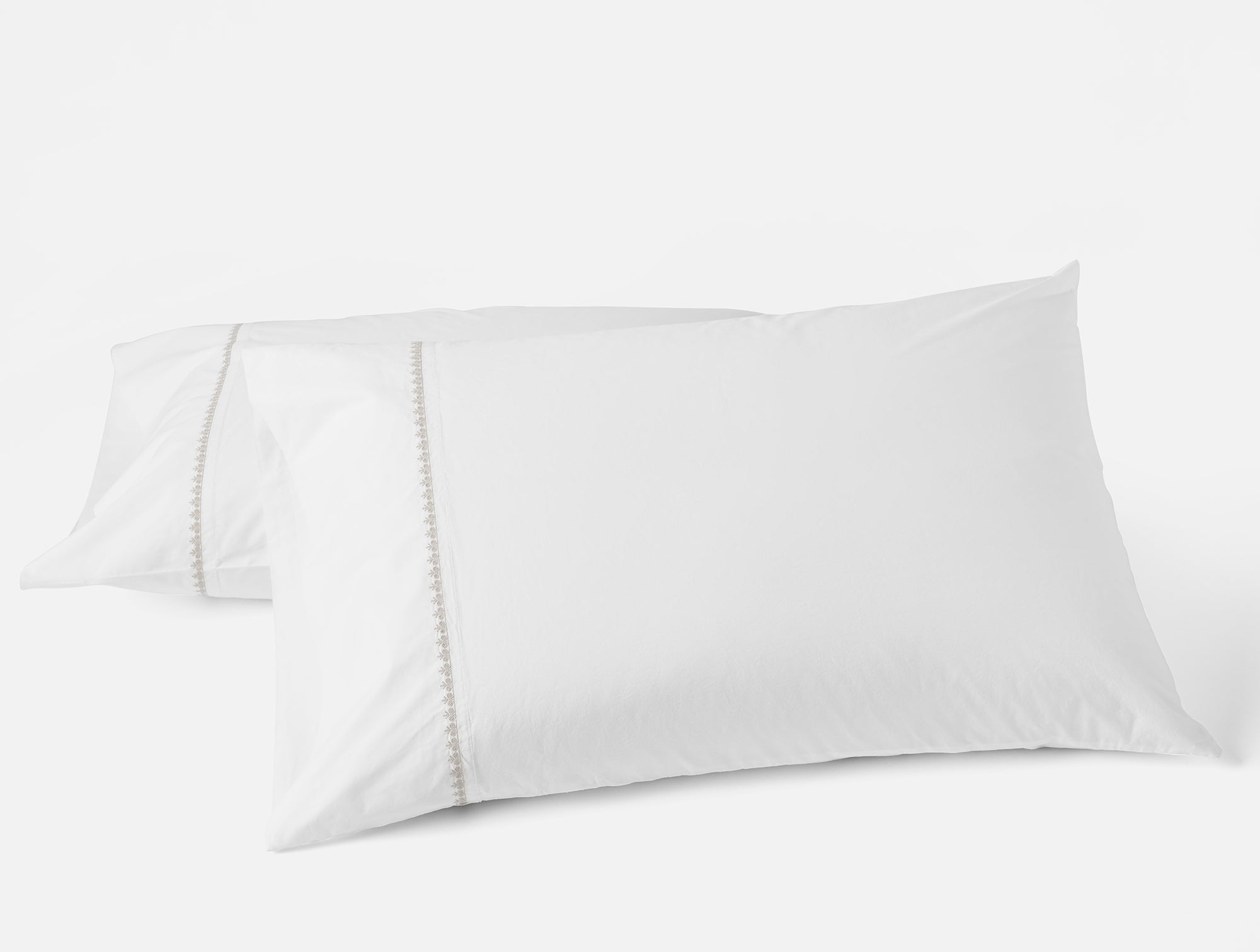 Floret Embroidered Organic Pillowcases - Coyuchi 