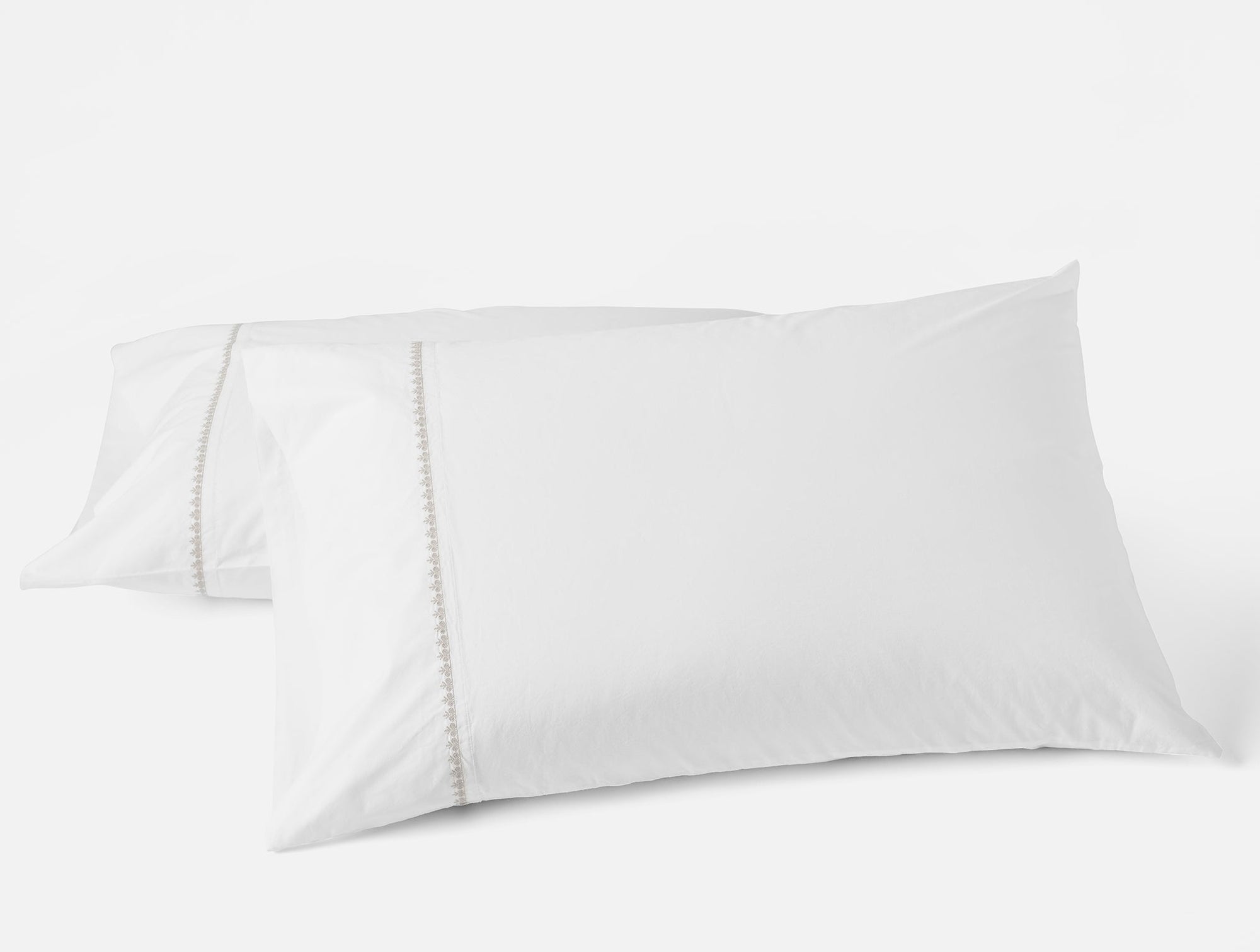 Floret Embroidered Organic Pillowcases - Coyuchi 