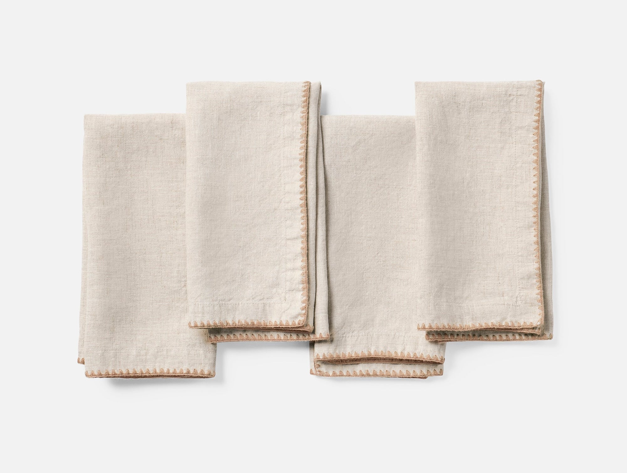 Olivos Embroidered Organic Linen Napkins - Coyuchi 