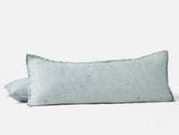 Cambria Embroidered Organic Linen Decorative Throw Pillow Cover