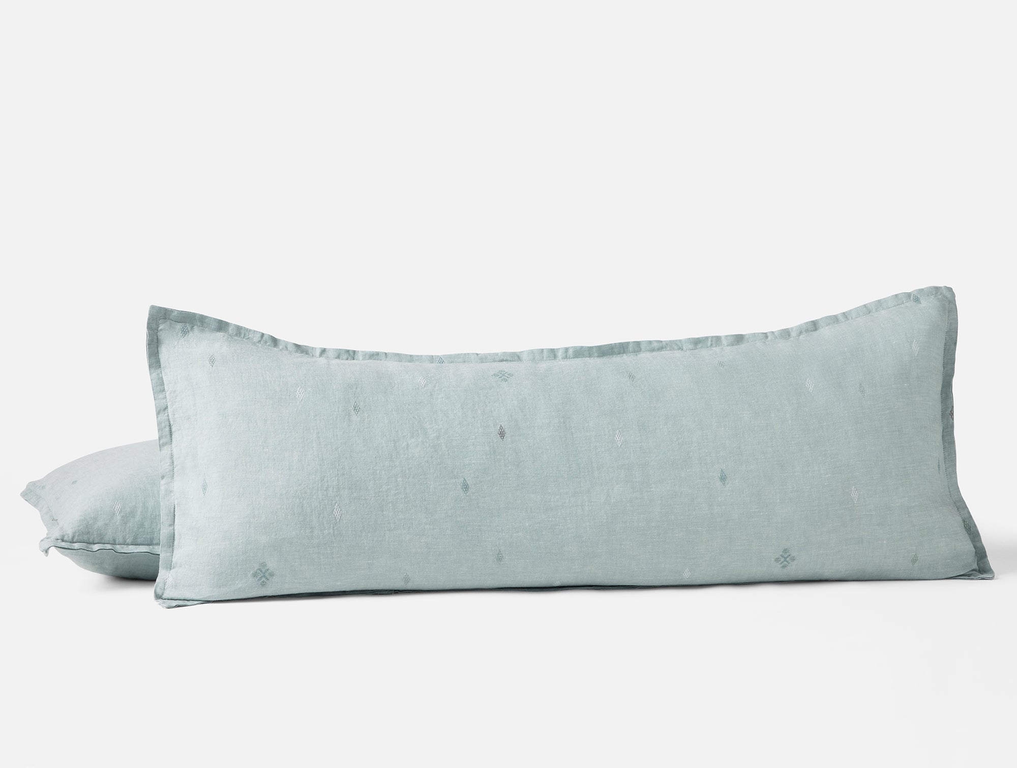 Cambria Embroidered Organic Linen Decorative Throw Pillow Cover