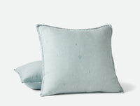 Cambria Embroidered Organic Linen Decorative Throw Pillow Cover