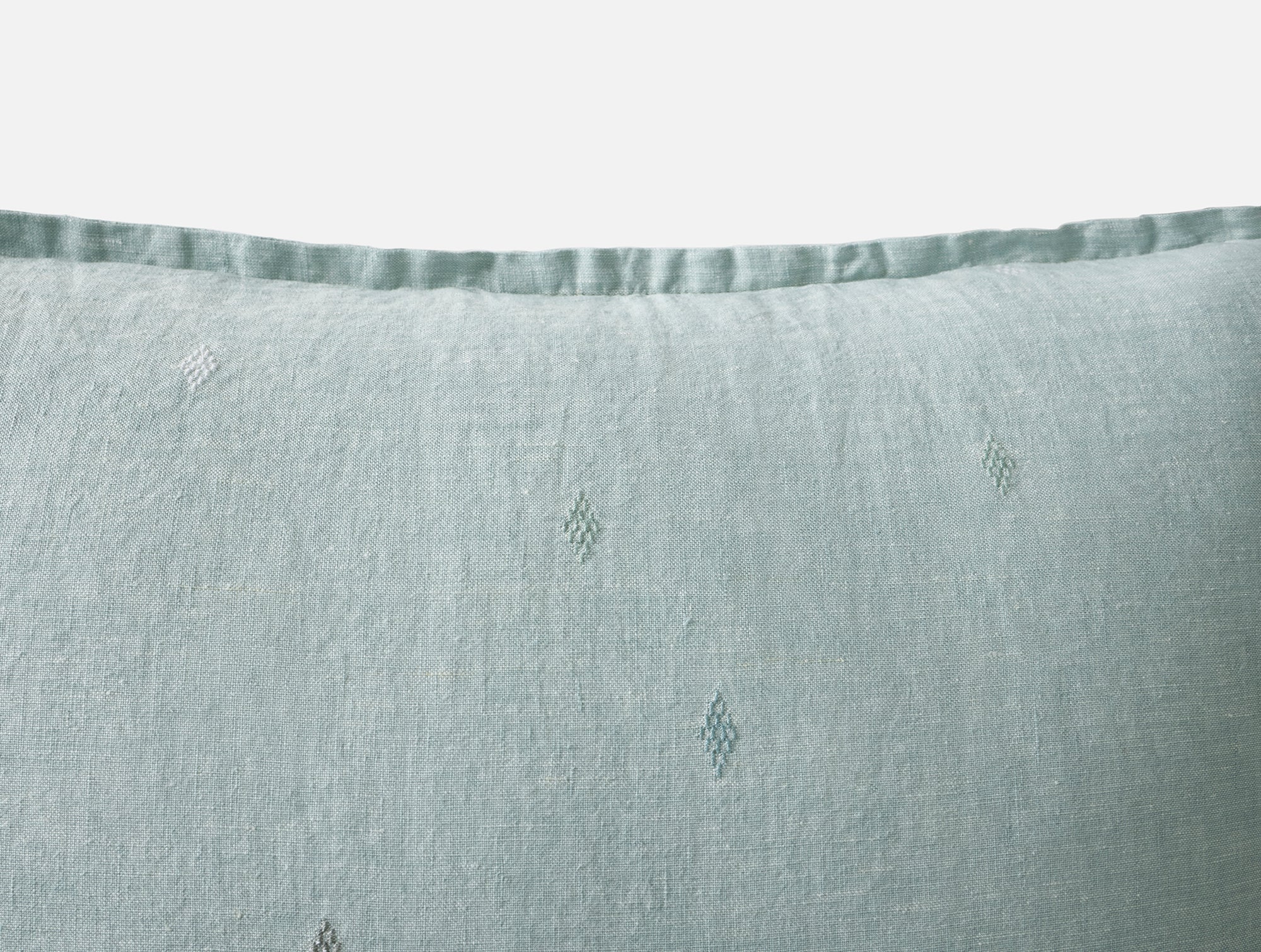 Cambria Embroidered Organic Linen Decorative Throw Pillow Cover