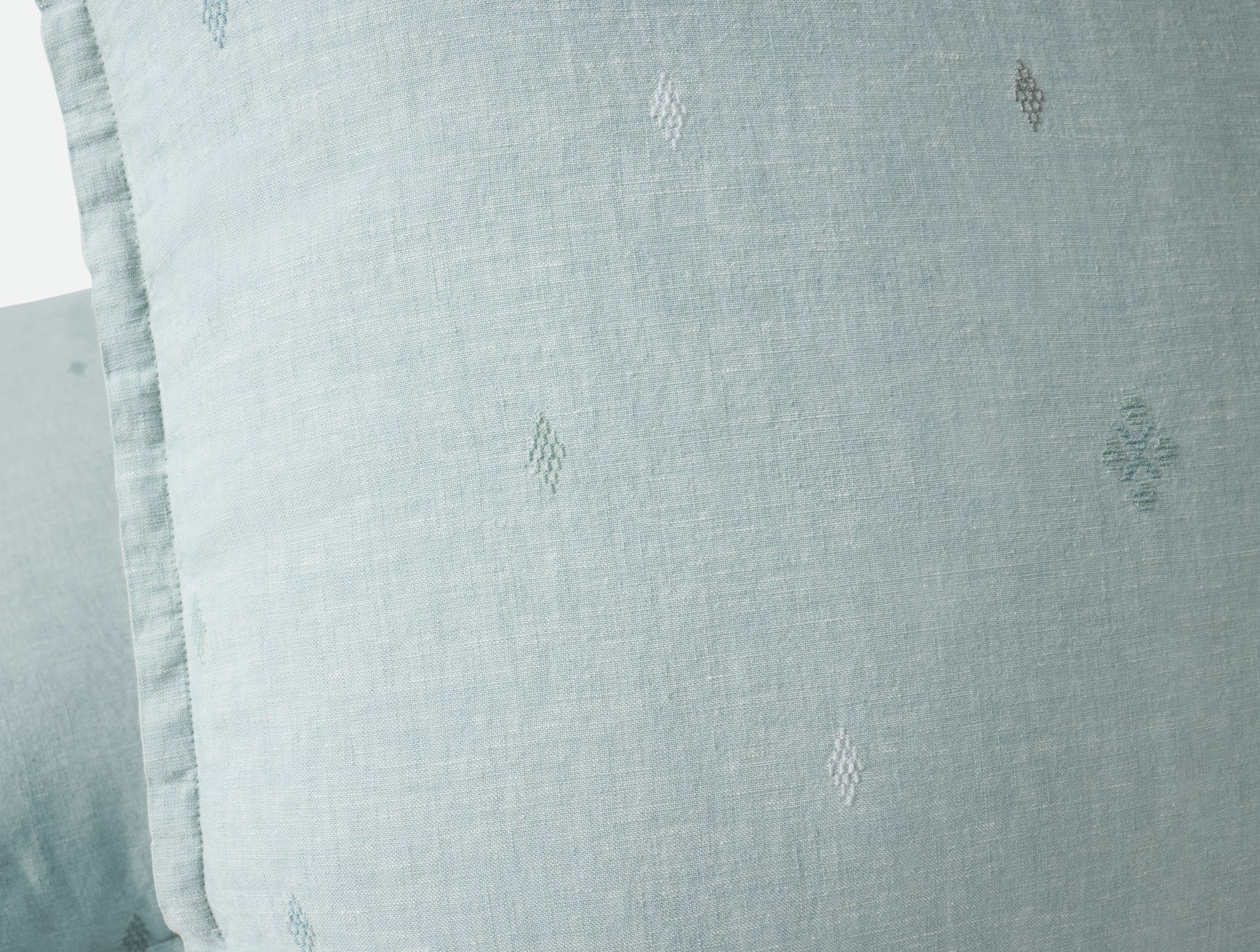 Cambria Embroidered Organic Linen Decorative Throw Pillow Cover