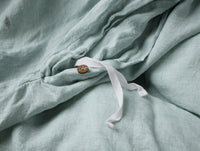Cambria Embroidered Organic Linen Duvet Cover
